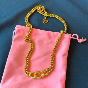 Christian Dior 1990s crystal embellished curb chain Gold plated necklace